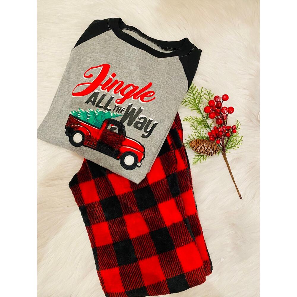 Holiday Time “Jingle All The Way” PJ Set for Kids 10/12